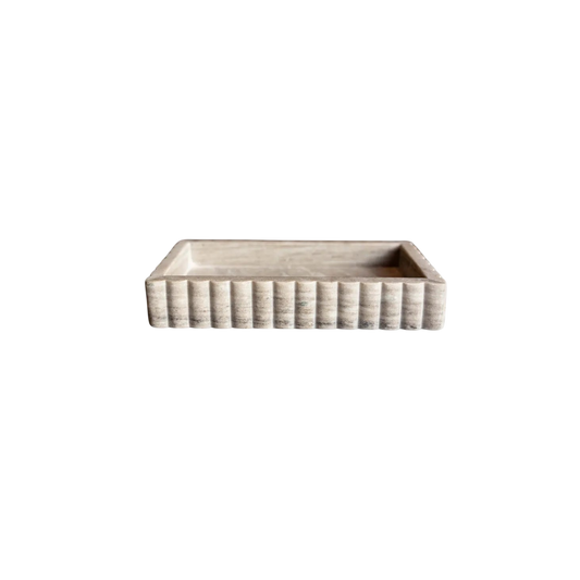 Scalloped Marble Fluted Bridge Tray