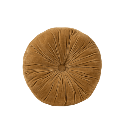 Gold Velvet Tuft Round Cushion - LC Design Co. Shoppe