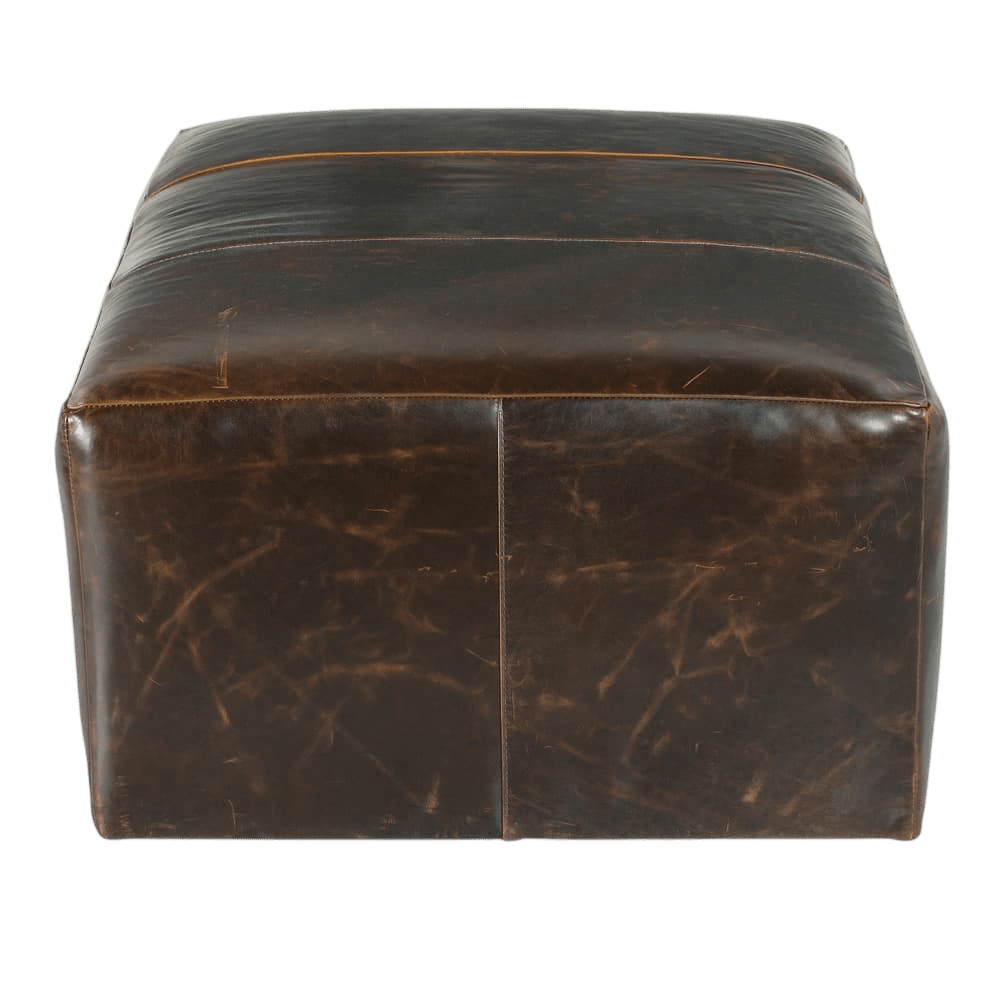 Macon Leather Ottoman - LC Design Co. Shoppe