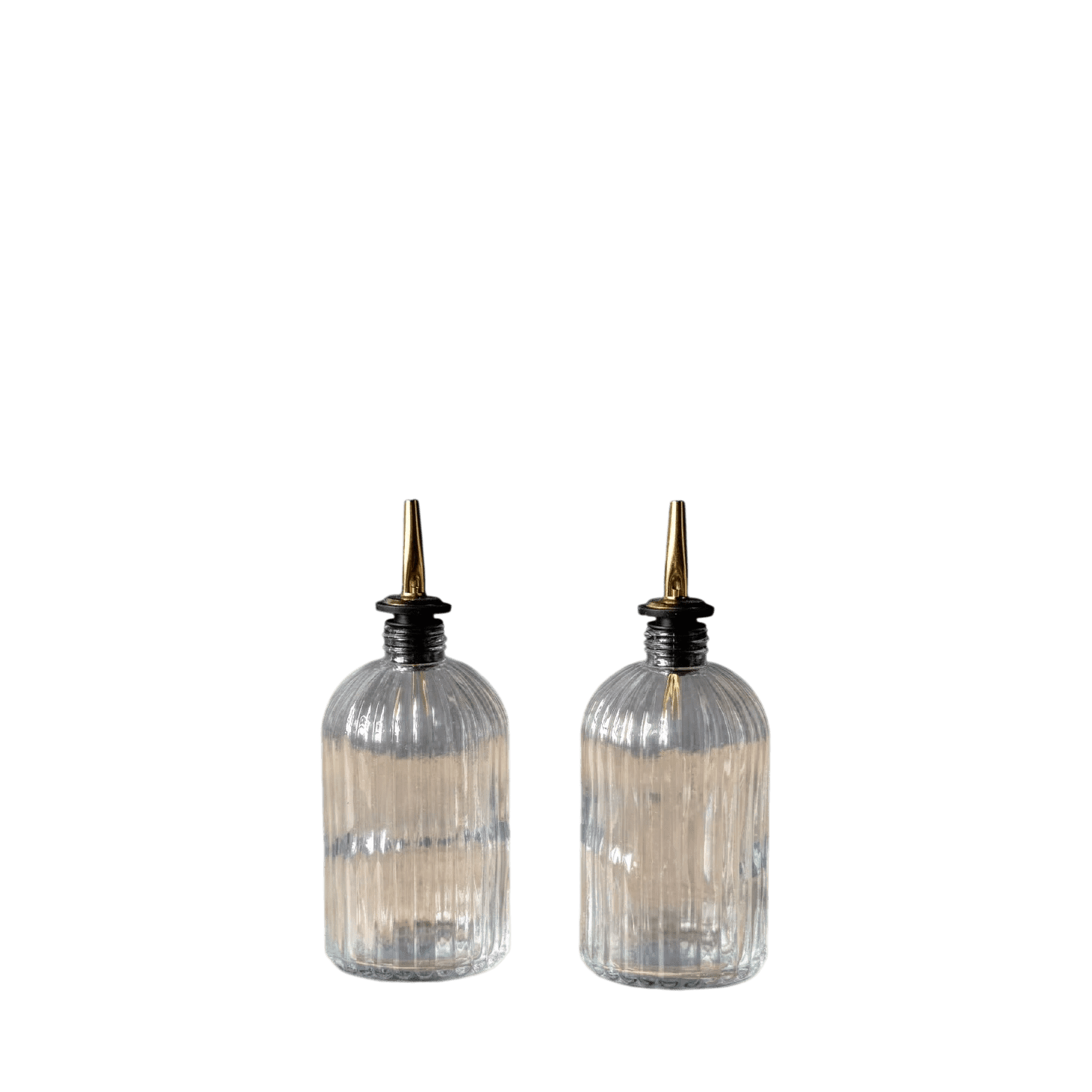Olive Oil & Vinegar Glass Scallop Fluted Bottles - LC Design Co. Shoppe