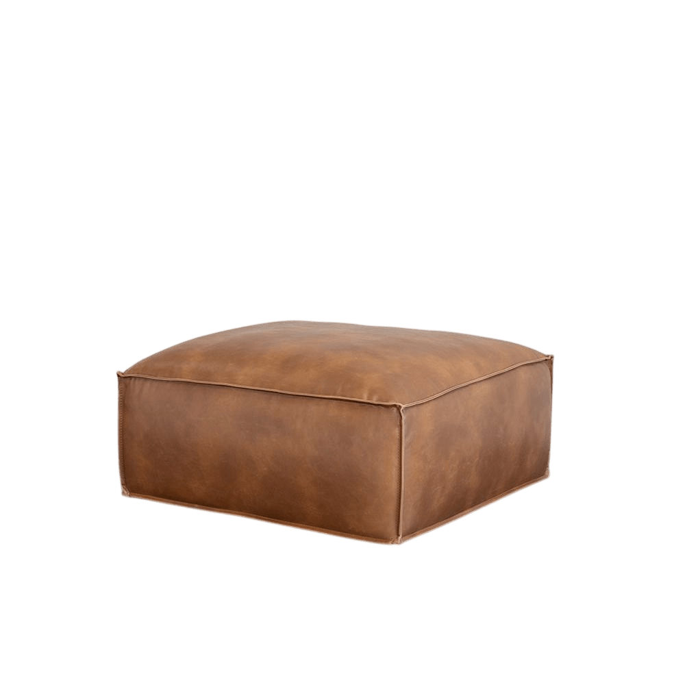 Lina Ottoman-Tobacco Tan - LC Design Co. Shoppe