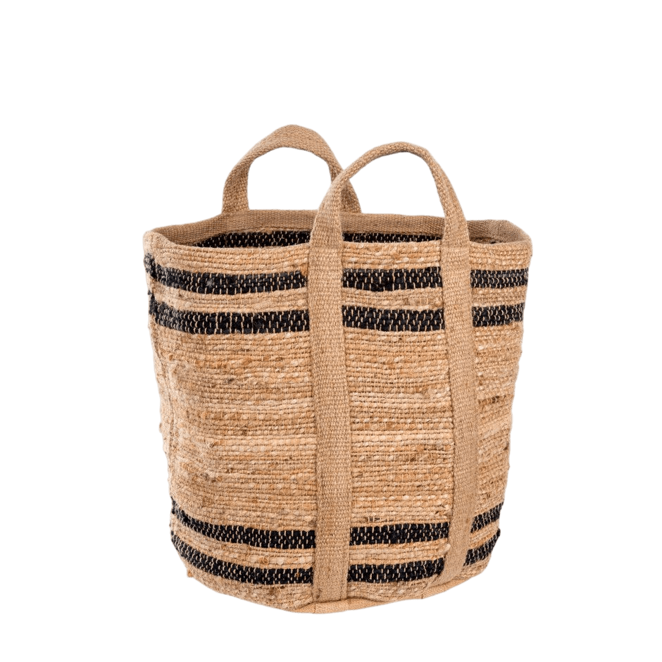 Coastal Black Striped Basket - LC Design Co. Shoppe