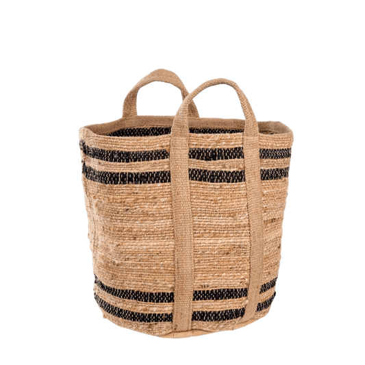 Coastal Black Striped Basket - LC Design Co. Shoppe