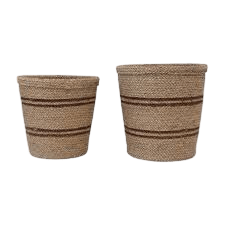 Brown Striped Seagrass Baskets - LC Design Co. Shoppe
