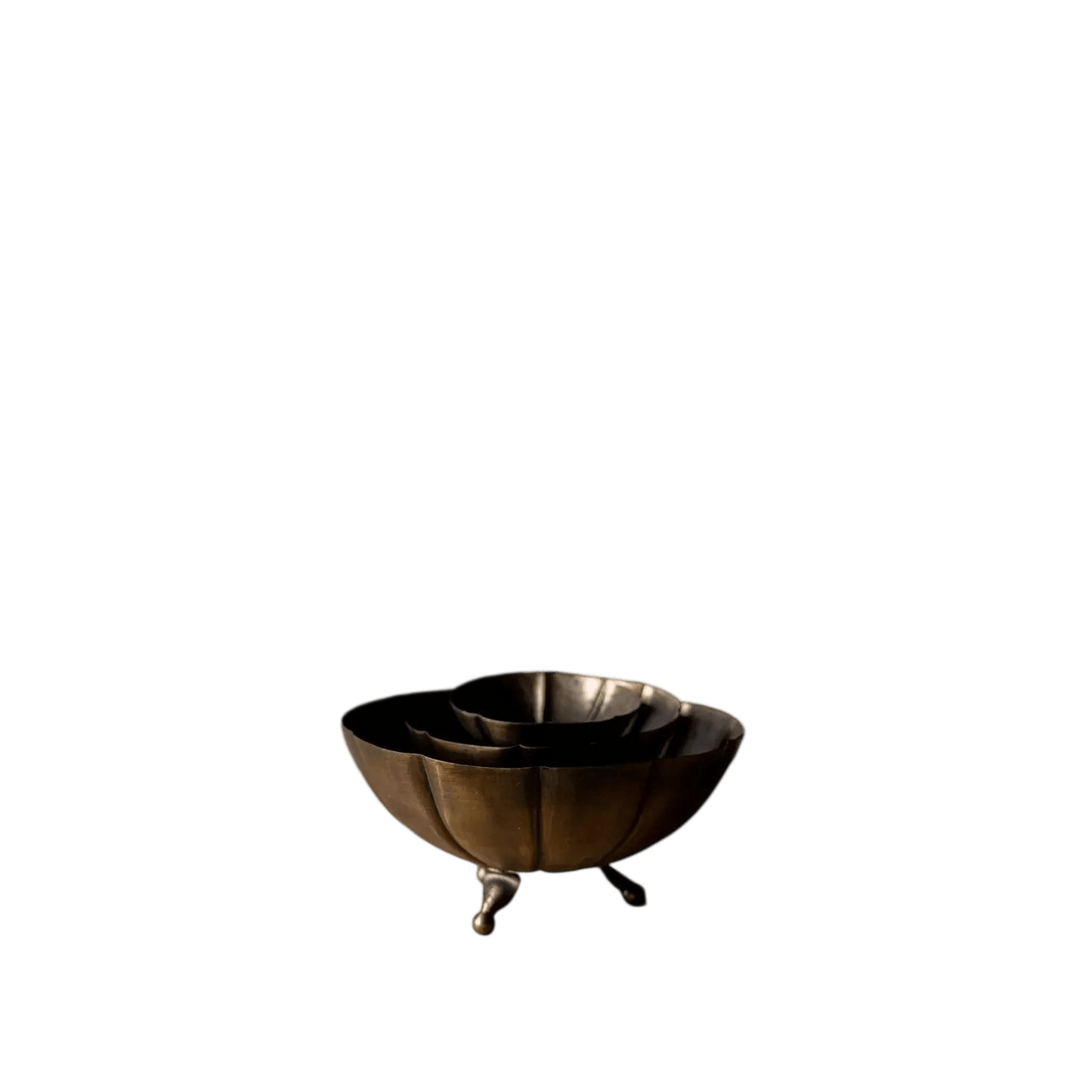 Vintage Brass Scalloped Bowls - LC Design Co. Shoppe