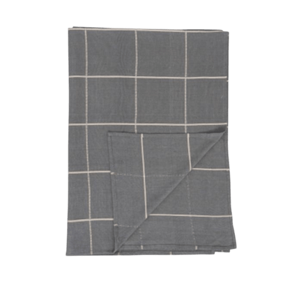 Woven Cotton Table Cloth with Grid Pattern - LC Design Co. Shoppe