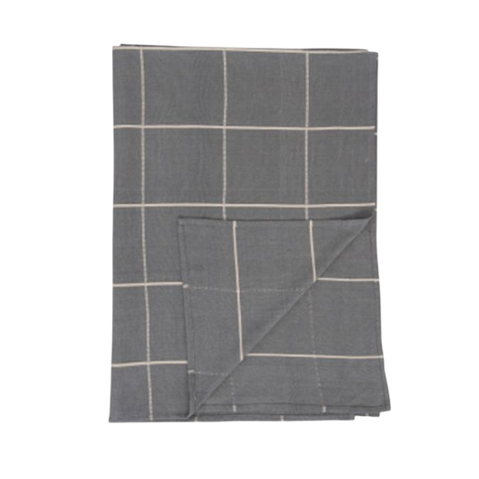 Woven Cotton Table Cloth with Grid Pattern