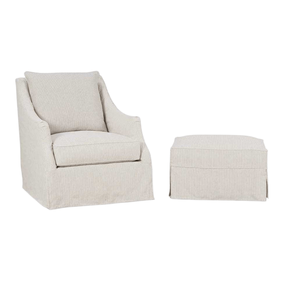 Kate Slipcovered Ottoman - LC Design Co. Shoppe