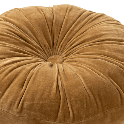 Gold Velvet Tuft Round Cushion - LC Design Co. Shoppe