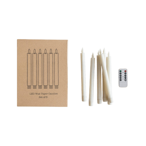 Flameless LED Wax Taper Candles - LC Design Co. Shoppe