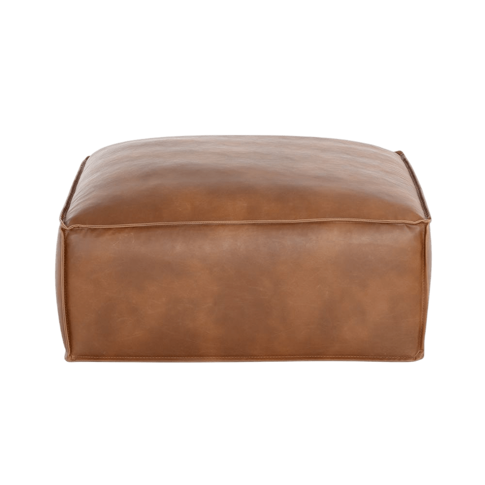 Lina Ottoman-Tobacco Tan - LC Design Co. Shoppe