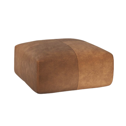 Elsie Ottoman-Cognac Leather