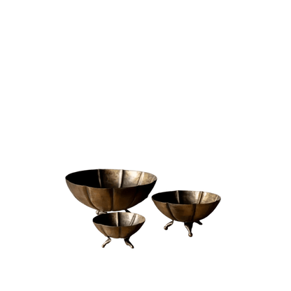 Vintage Brass Scalloped Bowls - LC Design Co. Shoppe