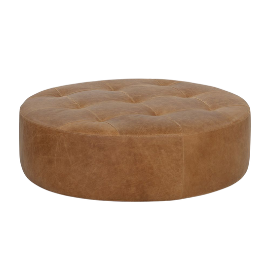 Nora Ottoman-Camel Leather