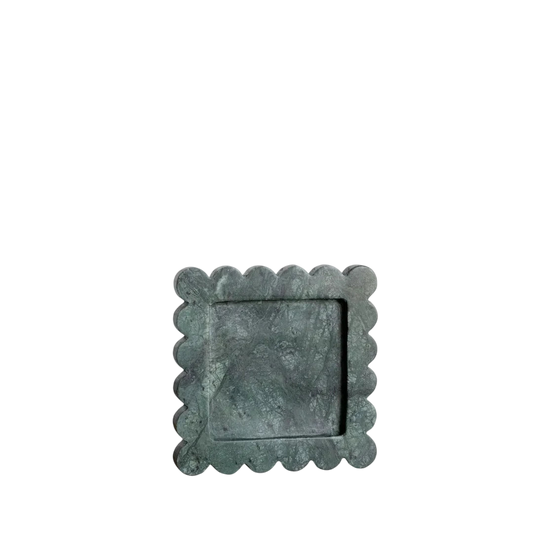 Green Marbled Scalloped Tray