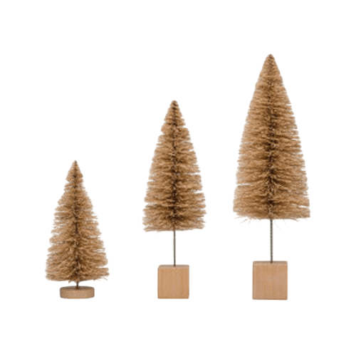 Sisal Bottle Brush Trees - Cream (Set of 3) - LC Design Co. Shoppe