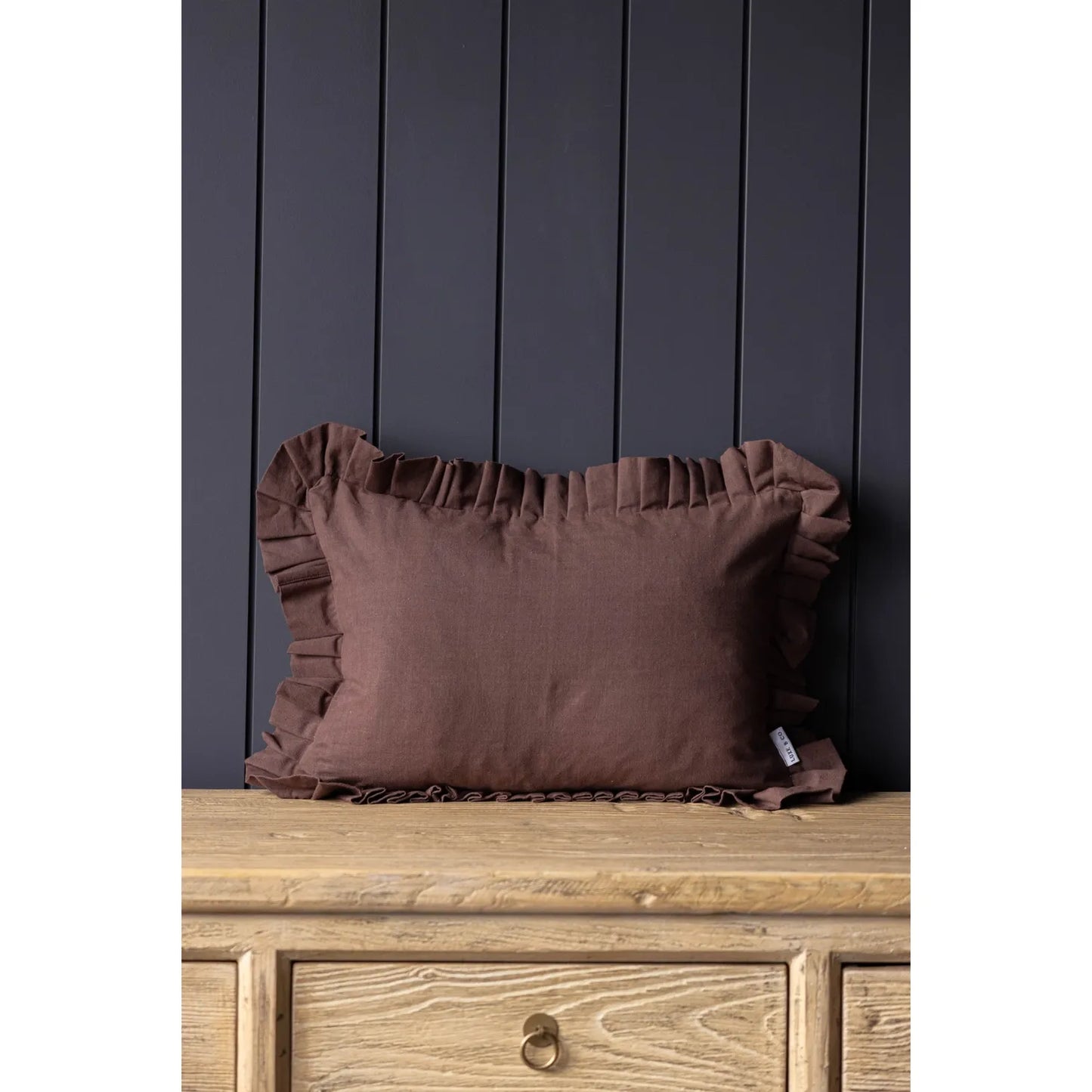 Ruffle Pillow - Brown - LC Design Co. Shoppe
