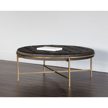 Etta Ottoman-Round Piccolo Pebble - LC Design Co. Shoppe