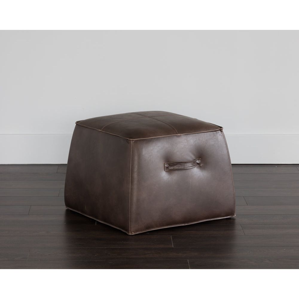 Asher Ottoman-Havana Dark Brown - LC Design Co. Shoppe