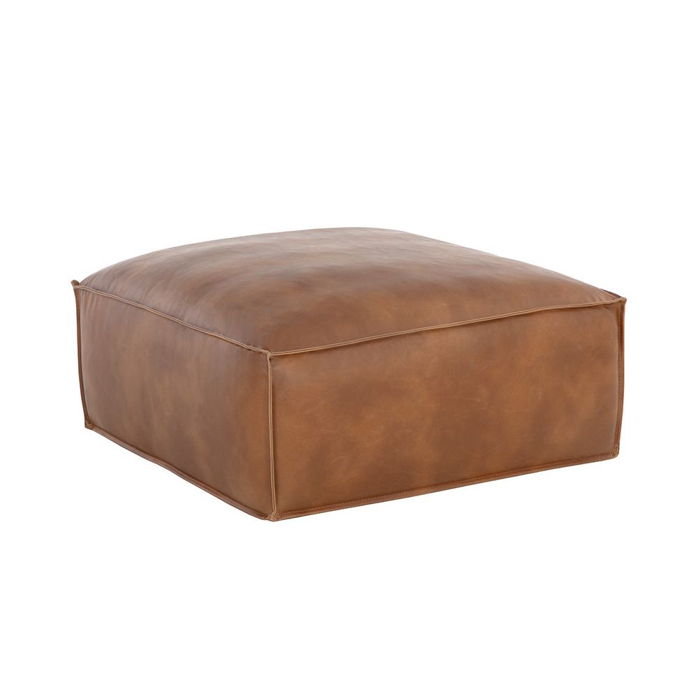 Lina Ottoman-Tobacco Tan - LC Design Co. Shoppe