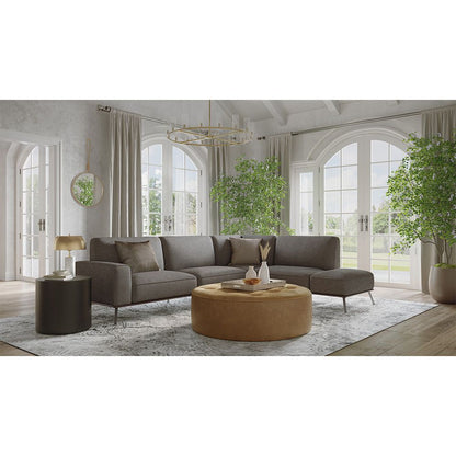 Nora Ottoman-Camel Leather - LC Design Co. Shoppe
