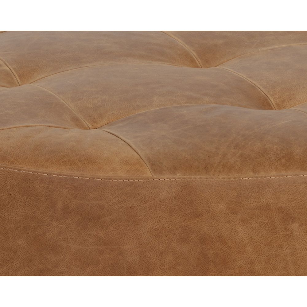 Nora Ottoman-Camel Leather - LC Design Co. Shoppe