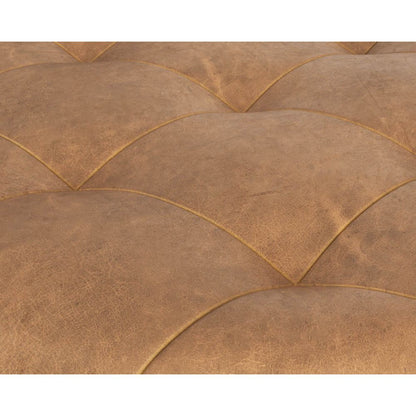 Nora Ottoman-Camel Leather - LC Design Co. Shoppe